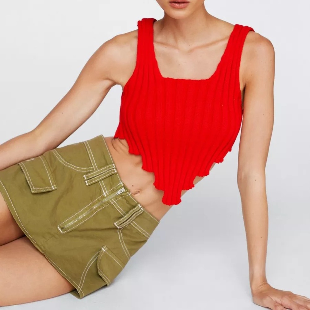 Ribbed Knitted Crop Top